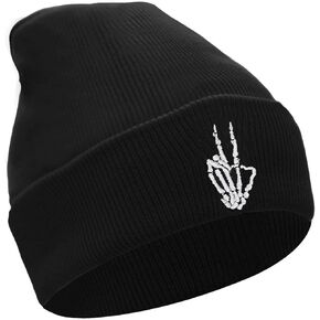 YAMEIZE Beanie Knitted Beanie Hat - Soft Slouchy Cap for Women Men Hat Autumn Winter Skull Cap Gothic Warm Hat