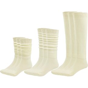 MAGIARTE Women's Cotton Slouch Socks Knee High Boot Socks Soft Scrunch Chunky Stacked Socks for Women 3/5/8 PACK