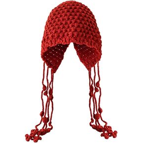 MINGSEECESS Women Girls Knitted Beanie Hat Crochet Braided Knit Warmer Cap Skiing Snowboarding Ear Flap Hats
