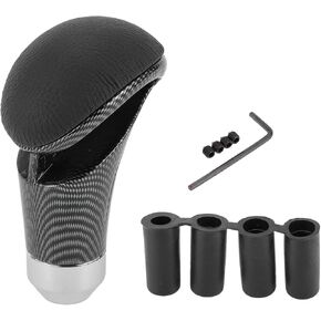 Car Shift Knob Universal Gear Shifter Knob Faux Leather Stick Shifter Lever Knob for Automatic and Manual Vehicle with 4 Adapter Black 1 Set