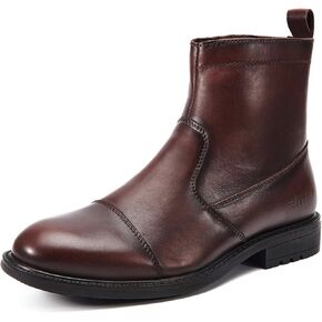 Men's Chelsea Boots, Side Zip Leather Ankle Dress Boot Stylish Fashion Casual Shoes for Men