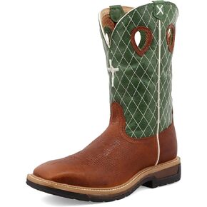 Twisted X Men's 12" Western Work Boot, Square Toe with CellStretch