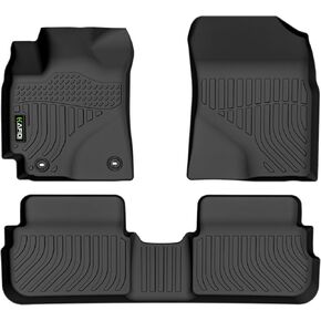 Floor Mats Custom for Toyota Corolla 2008-2013 All Weather Protection TPE Heavy Duty Non-Slip Automotive Floor Liners Fits Front& 2nd Row Full Set Accessories, Black