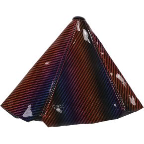 1 Pc Gear Shift Stick Gaiter Decoration Gear Stick Knob Cover Boot Shift Cover 27x3x23cm/10.63"x1.18"x9.06" Carbon Fiber Gradient Color Polypropylene