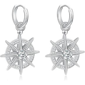 Gale Silver crystal Earring for Women Men Costume Cosplay Jewelry
