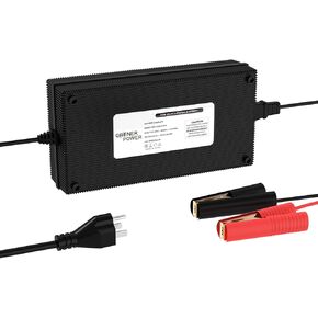29.2V20A LiFePO4 Battery Charger, Fast Charging Battery Charger with LED Indicators, Fit for 24V Lithium Iron Phosphate Battery, 5 Built-in Safety Protections, Support 0V Charging Function