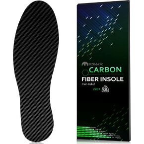 Carbon Fiber Insole, for Turf Toe, Foot Fractures, Hallux Rigidus, Limitus, Rigid Insert for Sports, Hiking, Trekking, Basketball, Running, Alternative to Post Op Shoe 225mm