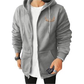 SweatyRocks Men's Printed Zip Up Hoodies Long Sleeve Graphic Sweatshirt Jackets with Pocket