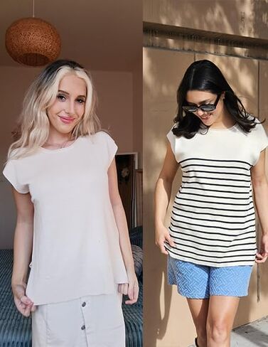 Zeagoo Short Sleeve Sweater for Women Knit Going Out Fashion Sweater Loose Fitting Tops for Women in Kuwait