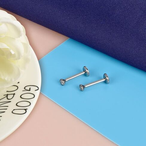 Lantine Cz Threadless Nose Ring g23 Titanium 16g 18g Push in Flat Back Earrings Nose Stud Lip Cartilage Helix Daith Piercing Jewelry in Saudi Arabia