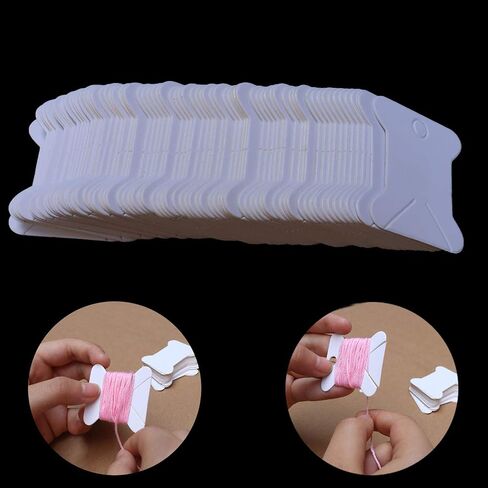 Embroidery Floss Bobbins-Paper Cross Stitch Embroidery Thread Organizer Cardboard -Floss Bobbins- Crafts Floss Bobbins -165 Thread Bobbin Cards (White) in Kuwait