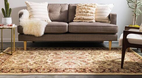 سجادة منطقة Loom Voyage Collection التقليدية الشرقية الكلاسيكية ذات الحدود المعقدة، 5' 3" x 8' 0"، عاجي/بني in Kuwait