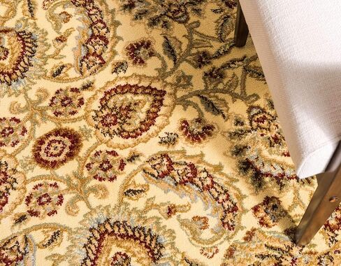 سجادة منطقة Loom Voyage Collection التقليدية الشرقية الكلاسيكية ذات الحدود المعقدة، 5' 3" x 8' 0"، عاجي/بني in Kuwait