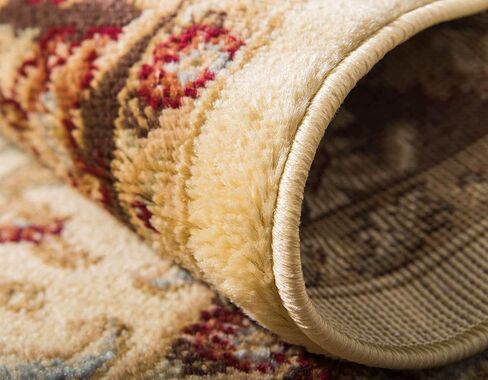 سجادة منطقة Loom Voyage Collection التقليدية الشرقية الكلاسيكية ذات الحدود المعقدة، 5' 3" x 8' 0"، عاجي/بني in Kuwait