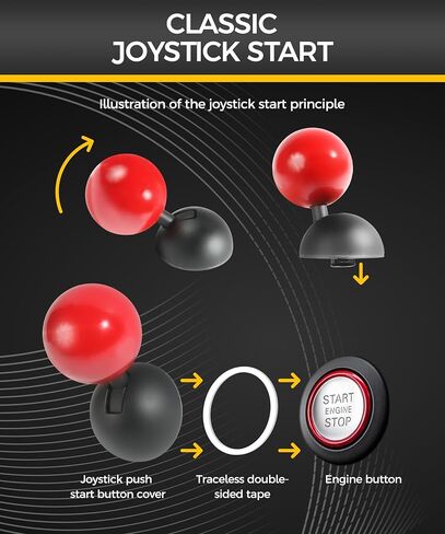 Car One-Button Start Lever,Push to Start Button Rocker,Car Accessories Automotive One Button Start Lever,Car Engine Start Stop Button Decorative Ball-Bar,Push Starter Button Cover for Car (Red) in Saudi Arabia