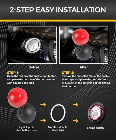 Car One-Button Start Lever,Push to Start Button Rocker,Car Accessories Automotive One Button Start Lever,Car Engine Start Stop Button Decorative Ball-Bar,Push Starter Button Cover for Car (Red) in Saudi Arabia