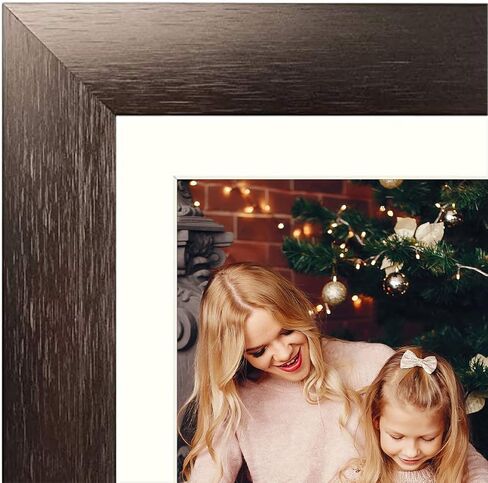 Golden State Art، إطارات ألومنيوم مع حصيرة عاجية للصور - حامل حامل، عروات دوارة، زجاج حقيقي - شاشة عرض أعلى الطاولة (بني داكن، إطار 5x7 للصور 4x6، عبوتان) in Kuwait