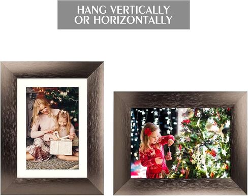 Golden State Art، إطارات ألومنيوم مع حصيرة عاجية للصور - حامل حامل، عروات دوارة، زجاج حقيقي - شاشة عرض أعلى الطاولة (بني داكن، إطار 5x7 للصور 4x6، عبوتان) in Kuwait