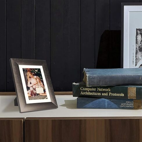 Golden State Art، إطارات ألومنيوم مع حصيرة عاجية للصور - حامل حامل، عروات دوارة، زجاج حقيقي - شاشة عرض أعلى الطاولة (بني داكن، إطار 5x7 للصور 4x6، عبوتان) in Kuwait