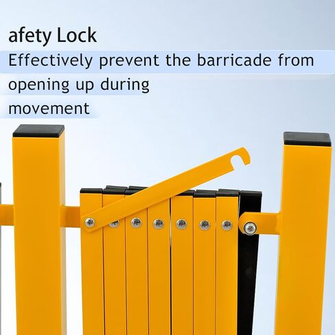 Industrial Expandable Metal Barricade, 8 FT, Orange, Portable Safety Barrier with Casters, Flexible Fence Mobile Barrier Gate, Adjustable Traffic Fence in Saudi Arabia