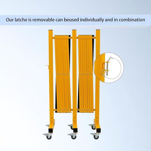 Industrial Expandable Metal Barricade, 8 FT, Orange, Portable Safety Barrier with Casters, Flexible Fence Mobile Barrier Gate, Adjustable Traffic Fence in Saudi Arabia