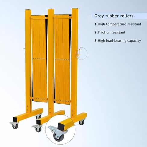 Industrial Expandable Metal Barricade, 8 FT, Orange, Portable Safety Barrier with Casters, Flexible Fence Mobile Barrier Gate, Adjustable Traffic Fence in Saudi Arabia