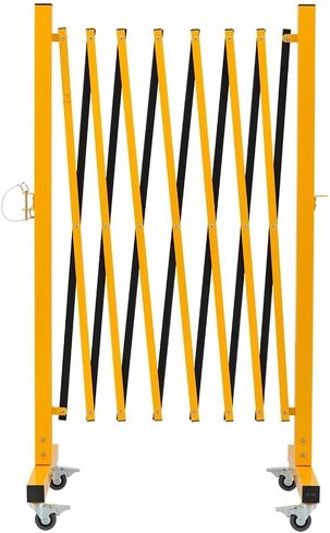Industrial Expandable Metal Barricade, 8 FT, Orange, Portable Safety Barrier with Casters, Flexible Fence Mobile Barrier Gate, Adjustable Traffic Fence in Saudi Arabia