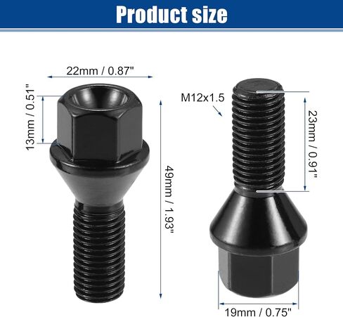 ACROPIX M12x1.5 عجلة السيارة العروة الترباس الجوز صالح لسيارات BMW E46 E90 E39 رقم 36136781150 - حزمة من 10 in Saudi Arabia