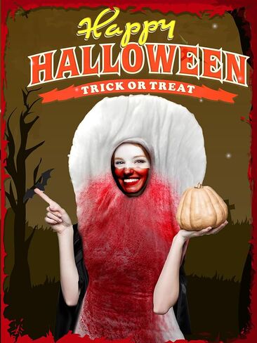 مجموعة من 5 قطع من المناشف الصحية للهالوين، فستان هفوة مضحك، مقاس 59.06 × 23.62 بوصة زي وسادة فترة التدفق للسيدات، مسحوق أحمر داكن، قطعتين من مشابك السرج الخلفية وعصابة رأس للبالغين in Kuwait