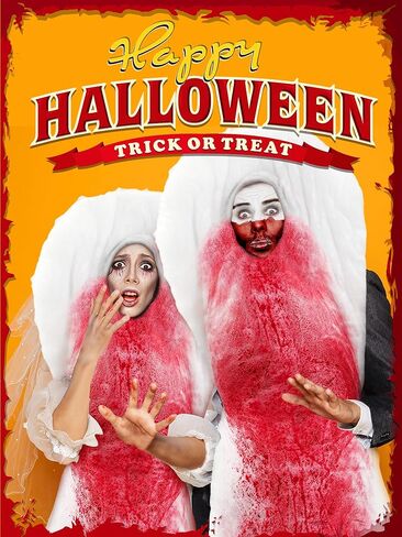 مجموعة من 5 قطع من المناشف الصحية للهالوين، فستان هفوة مضحك، مقاس 59.06 × 23.62 بوصة زي وسادة فترة التدفق للسيدات، مسحوق أحمر داكن، قطعتين من مشابك السرج الخلفية وعصابة رأس للبالغين in Kuwait