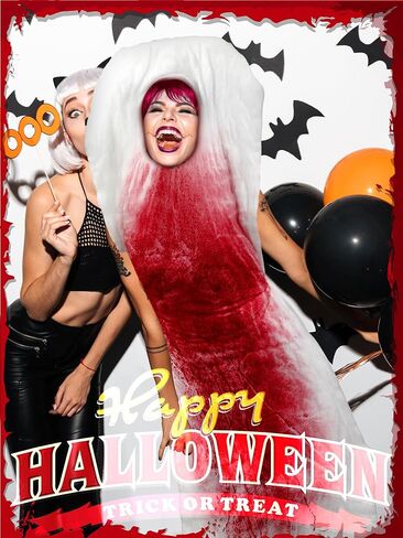 مجموعة من 5 قطع من المناشف الصحية للهالوين، فستان هفوة مضحك، مقاس 59.06 × 23.62 بوصة زي وسادة فترة التدفق للسيدات، مسحوق أحمر داكن، قطعتين من مشابك السرج الخلفية وعصابة رأس للبالغين in Kuwait