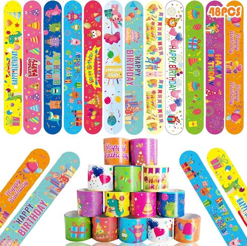 Viicoor Retro 48PCS Slap Bracelets Snap Bracelet 70s 80s 90s Wrisrtband School Prizes Exchanging Gifts in Kuwait