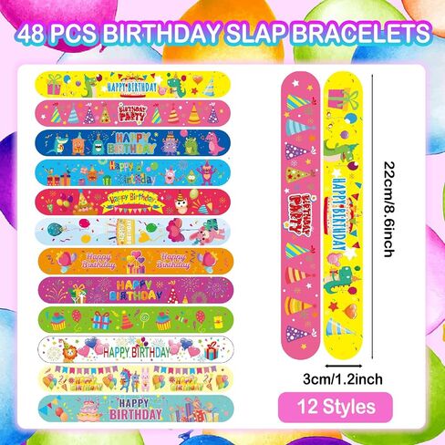 Viicoor Retro 48PCS Slap Bracelets Snap Bracelet 70s 80s 90s Wrisrtband School Prizes Exchanging Gifts in Kuwait