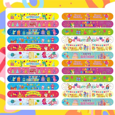 Viicoor Retro 48PCS Slap Bracelets Snap Bracelet 70s 80s 90s Wrisrtband School Prizes Exchanging Gifts in Kuwait