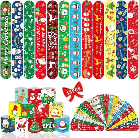 Viicoor Retro 48PCS Slap Bracelets Snap Bracelet 70s 80s 90s Wrisrtband School Prizes Exchanging Gifts in Kuwait