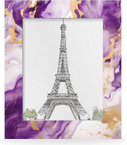 Picture Frame 5x7, Purple Gold Marble Pattern Photo Frames with Stand Artistic Display Pictures for Wall and Tabletop Frames Collage for Home Gallery Decor Christmas Gift in Saudi Arabia