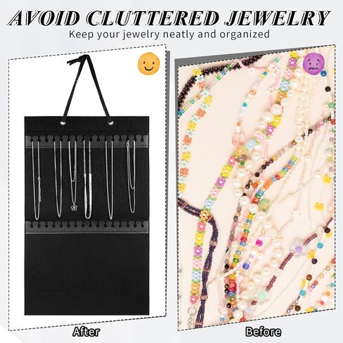 Thinp Necklace Organizer Hanging Jewelry Organizer Jewelry Hanger Hanging Jewelry Holder Hanging Jewelry Organizer for Closet for Necklaces Anklets Display and Storage Hang on Wall Closet Door in Saudi Arabia