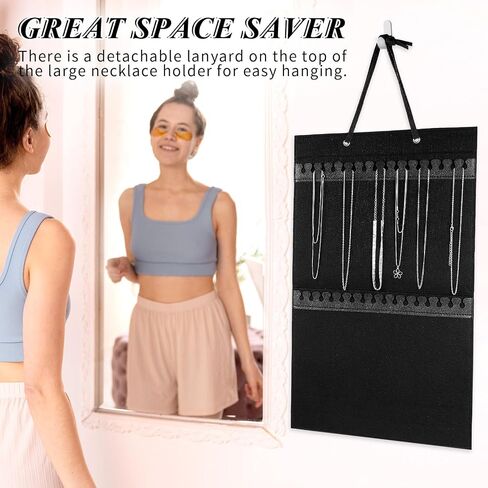 Thinp Necklace Organizer Hanging Jewelry Organizer Jewelry Hanger Hanging Jewelry Holder Hanging Jewelry Organizer for Closet for Necklaces Anklets Display and Storage Hang on Wall Closet Door in Saudi Arabia