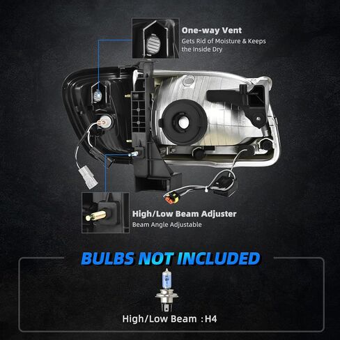 AUTOSAVER88 مجموعة المصابيح الأمامية LED متوافقة مع 2001 2002 2003 2004 تاكوما بيك اب شاحنة استبدال المصابيح الأمامية السوداء الإسكان العنبر عاكس عدسة واضحة + أضواء الوفير in Kuwait