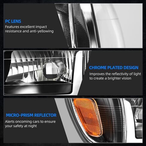 AUTOSAVER88 مجموعة المصابيح الأمامية LED متوافقة مع 2001 2002 2003 2004 تاكوما بيك اب شاحنة استبدال المصابيح الأمامية السوداء الإسكان العنبر عاكس عدسة واضحة + أضواء الوفير in Kuwait