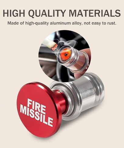 Car Cigarette Lighter,Cigarette Lighter Plug,Car Accessories Car Cigarette Lighter,12V Anodized Aluminum Cigarette Lighter Plug for Most Car Truck Boat (Fire Missiles) in Kuwait