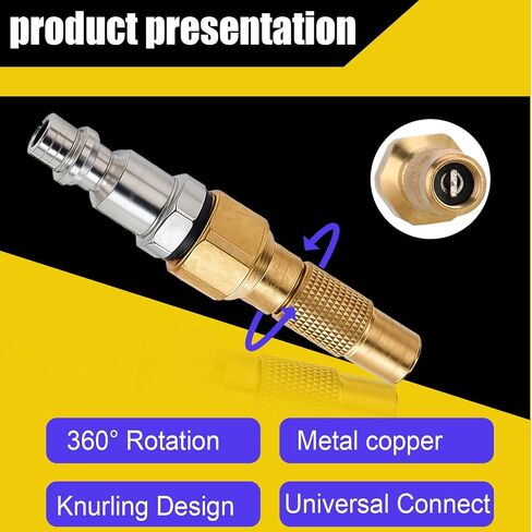 2 PcsHeavy-Duty Brass Air Nozzle with Quick Connector Air Chuck Twist-on Air Chucks for Tires Screw On Tire Chuck Twist-on Chucks with Vavle Adapters Gauge Compressor Accessories for Valve in Saudi Arabia