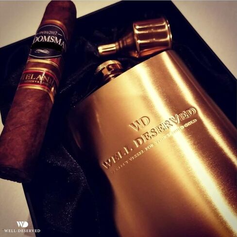8oz Gold Flask For Liquor + Funnel + Pouch. Classy Black Satin Packaging. Proven Gift For Men or Women. Engraved Well-Deserved. Wedding, Groomsmen, Birthday in Saudi Arabia