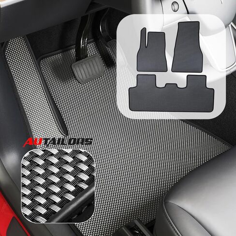 5-Seat Tesla Y Floor Mats for 2023 2024(Performance)-All Weather Floor Mats Waterproof Lightweight and Odorless Made in USA-3pcs in Normal(Does NOT fit 7-Seat) in Saudi Arabia