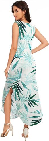 Women's Loose Sundress Long Dress Sleeveless Split Maxi Dresses 2025 Summer Beach Dress with Pockets in Saudi Arabia