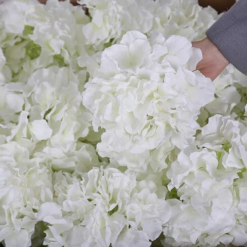 HinyoCo 28 Pcs Large Silk Hydrangea Flowers Artificial Flowers 8 inch Hydrangea Head with stem,Used for Home Wedding Party Decoration (Ivory) in Saudi Arabia
