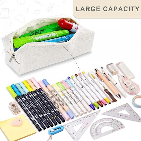 Pencil Case Pouch for Stationery Organizer (Beige) in Kuwait