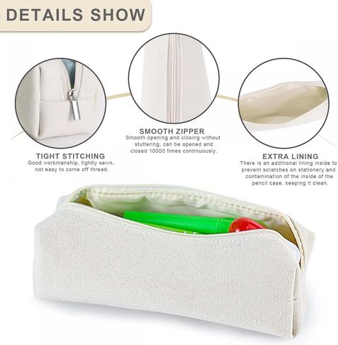 Pencil Case Pouch for Stationery Organizer (Beige) in Kuwait