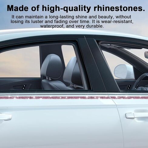 BELOMI Bling Car Trim Self Adhesive Strip, 16.4Ft Crystal Rhinestone Vehicle Dashboard Line Molding Stickers, Diamond Auto Interior Exterior Decor Accessories for Women Girls, Universal Fit（Black） in Saudi Arabia