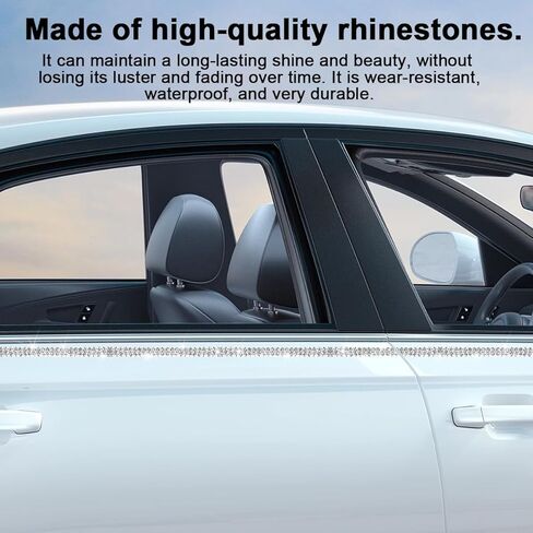 BELOMI Bling Car Trim Self Adhesive Strip, 16.4Ft Crystal Rhinestone Vehicle Dashboard Line Molding Stickers, Diamond Auto Interior Exterior Decor Accessories for Women Girls, Universal Fit（Black） in Saudi Arabia